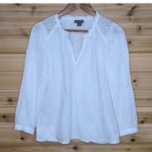 J.Crew Point Sur mixed eyelet popover Size Medium